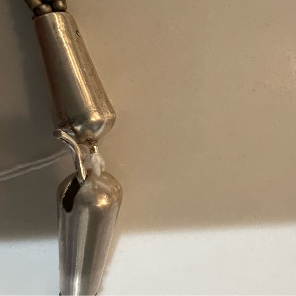 BUNDLE - Blue “Rice” Beading Silver Choker and matching earrings - Picture 8 of 8